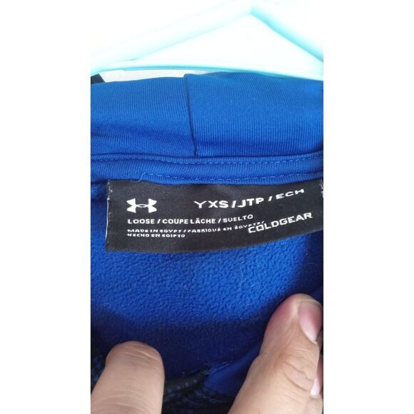 Under Armour Youth Black and Blue hoodie - Picture 3 of 3